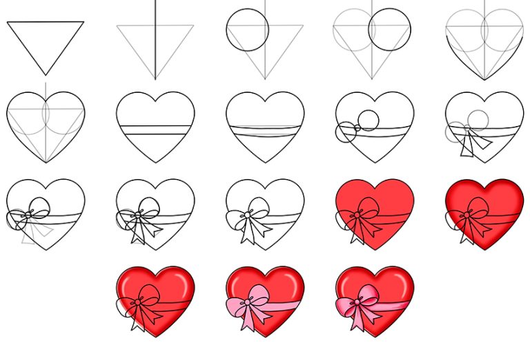 How To Draw A Heart Easy Love Token Drawing Tutorial