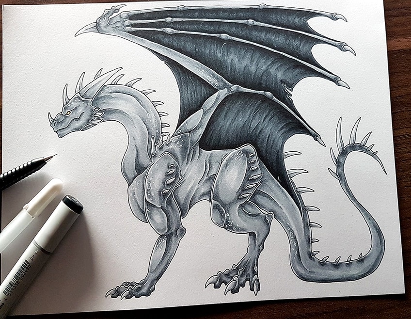 dragon drawings in pencil