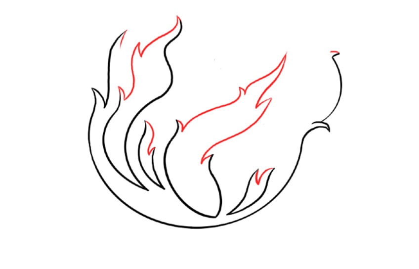 how to draw realistic fire easy