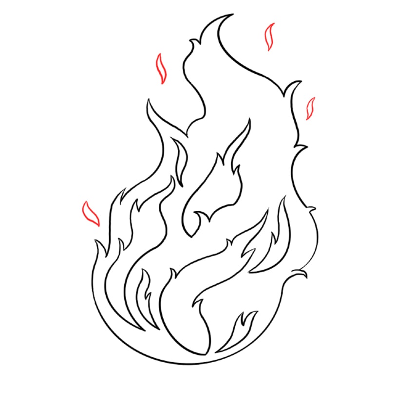 Fire Drawing Step 6