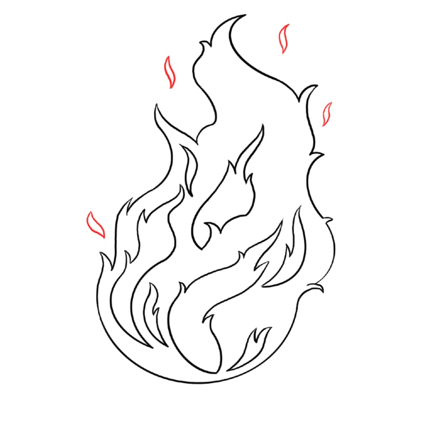 fire flames sketch