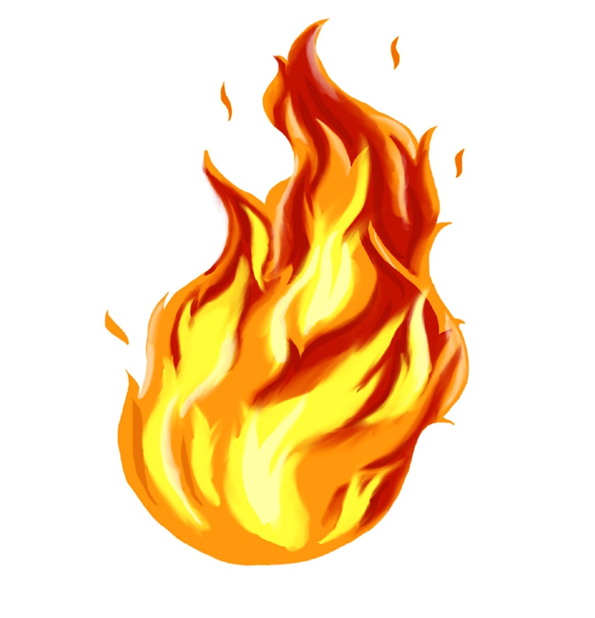 how to draw flames digitally