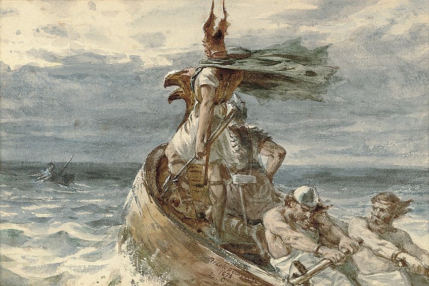 viking battle scene painting
