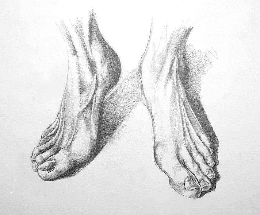 drawing a foot