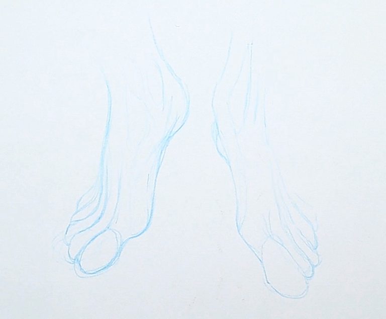 How to Draw Feet – Feet Drawing Tutorial in 8 Steps