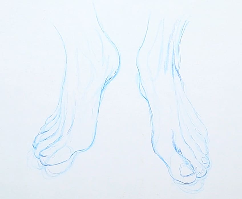 feet drawing 18