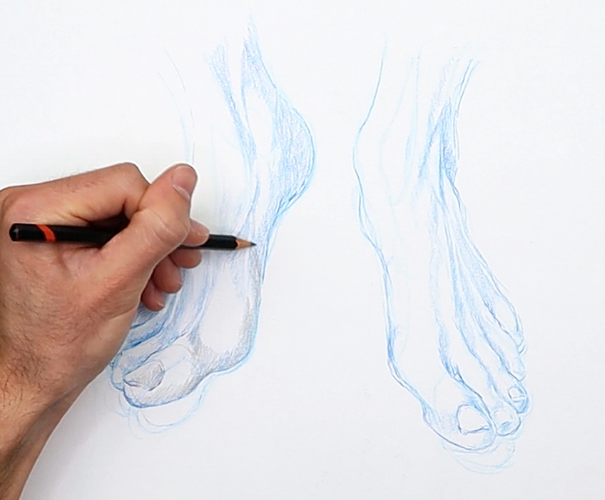 feet drawing 30