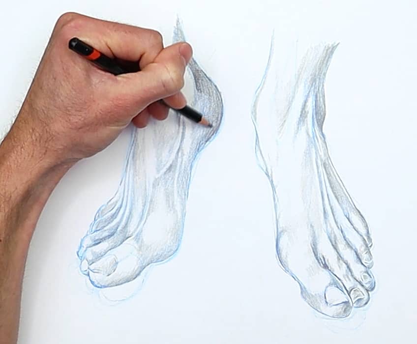 feet drawing 45