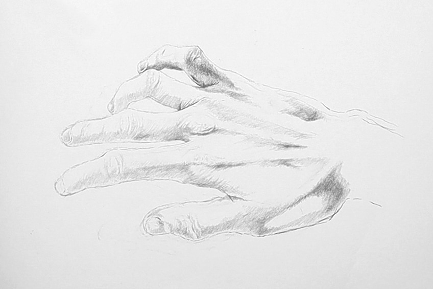 KREA - a human hand holding a pencil drawing itself, artstation,  masterpiece, 8K