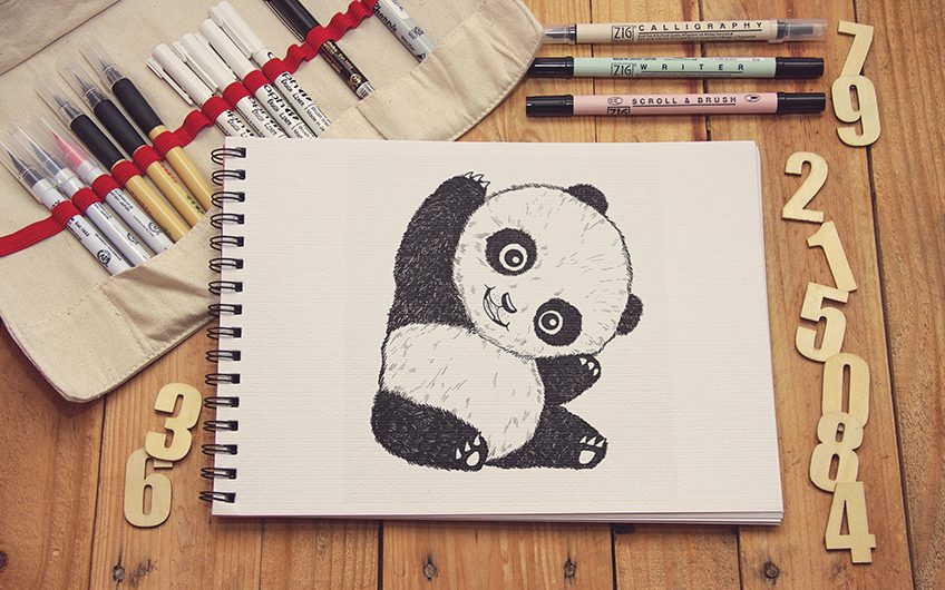 Panda Face Drawing For Kids