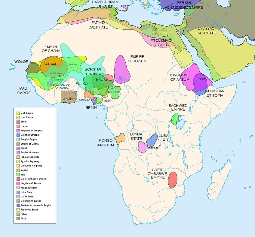 Map of Ancient African Art and Tribes