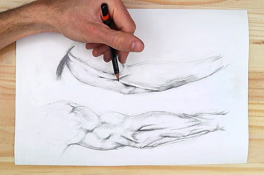 flexing arm drawing 22