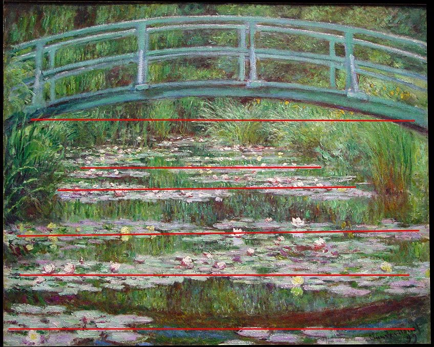 Symmetry in Japanese Bridge Monet
