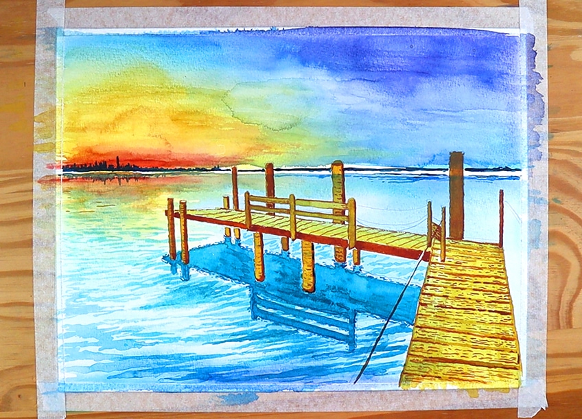 Watercolor Landscape Nature scenery Village Painting : r/drawing