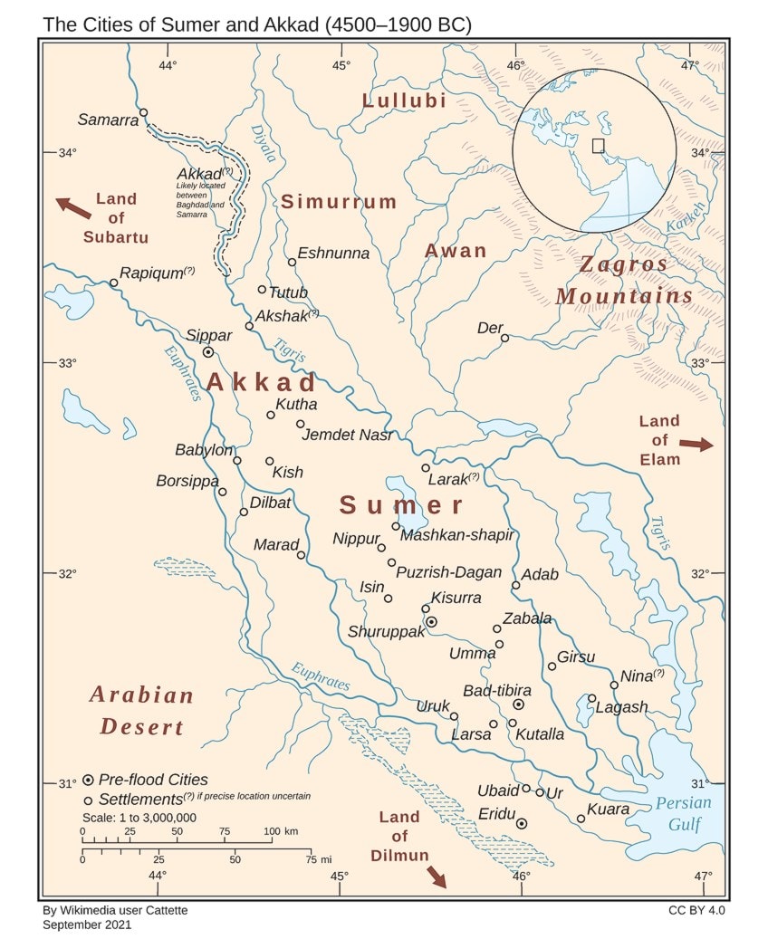 Map of Sumer Art