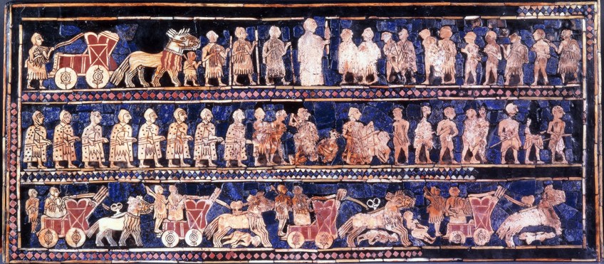 Mosaico de guerra de arte sumerio