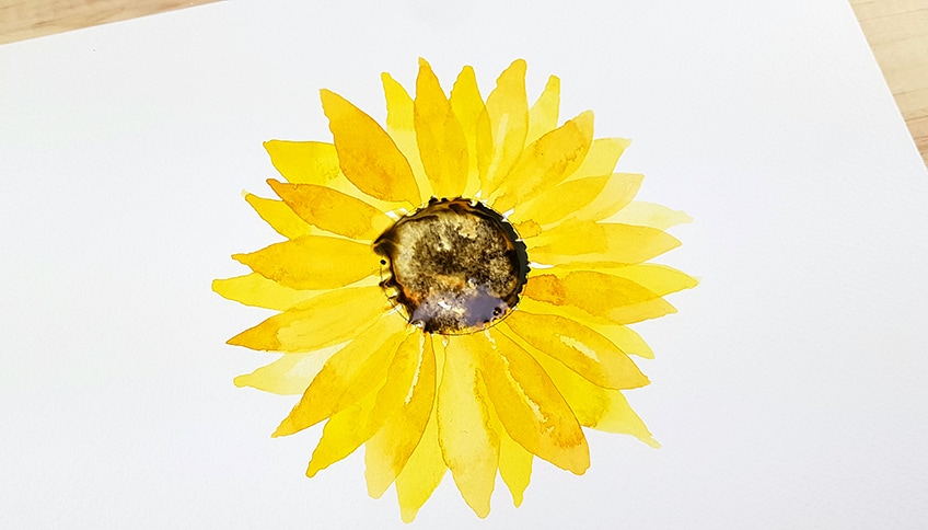 sunflower painting tutorial 4c