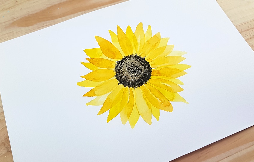 How to Paint Watercolor Sunflowers Easy Tutorial