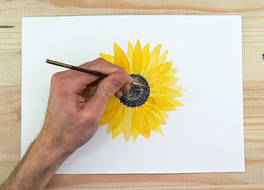 sunflower painting tutorial 6a