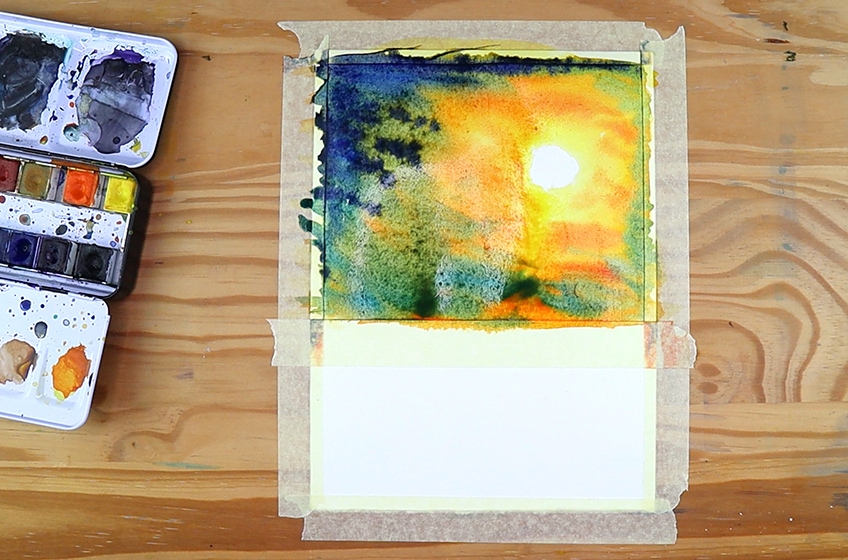 watercolor sunset 3e