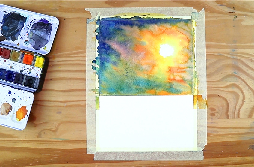 watercolor sunset 4a