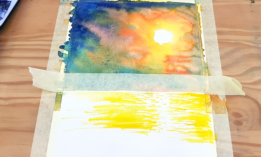 watercolor sunset 5d