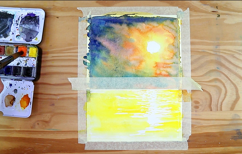 watercolor sunset 5e