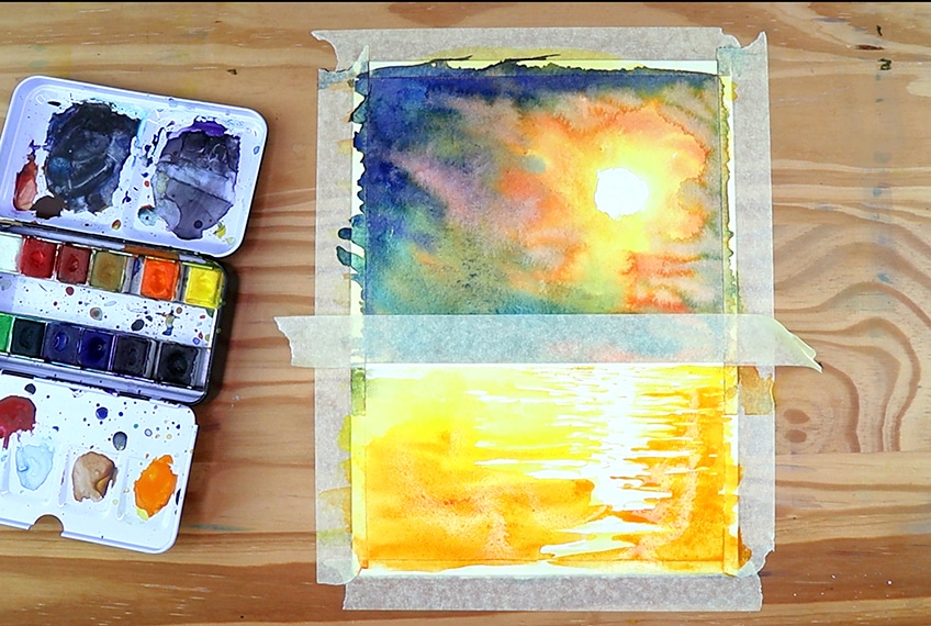 watercolor sunset 6a