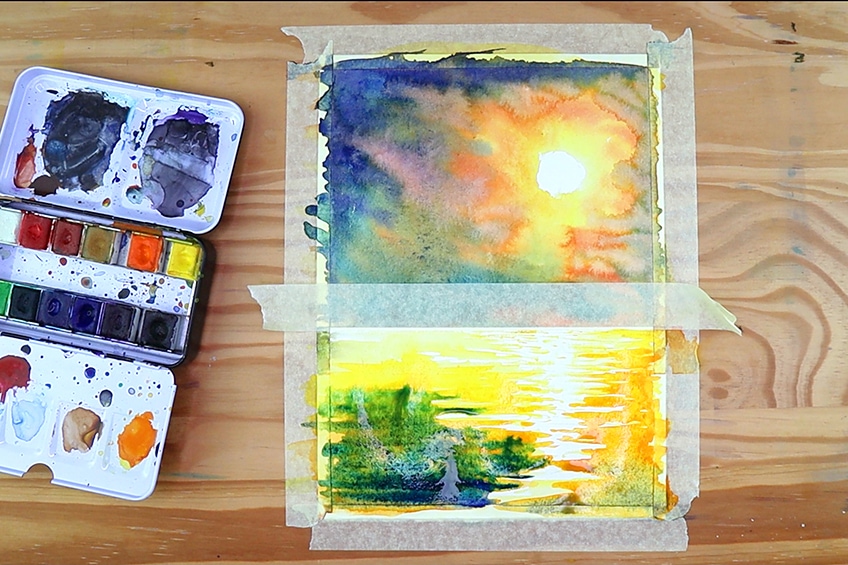 watercolor sunset 6b1