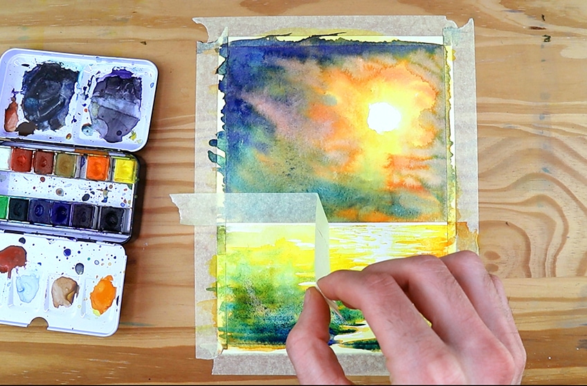 watercolor sunset 7a