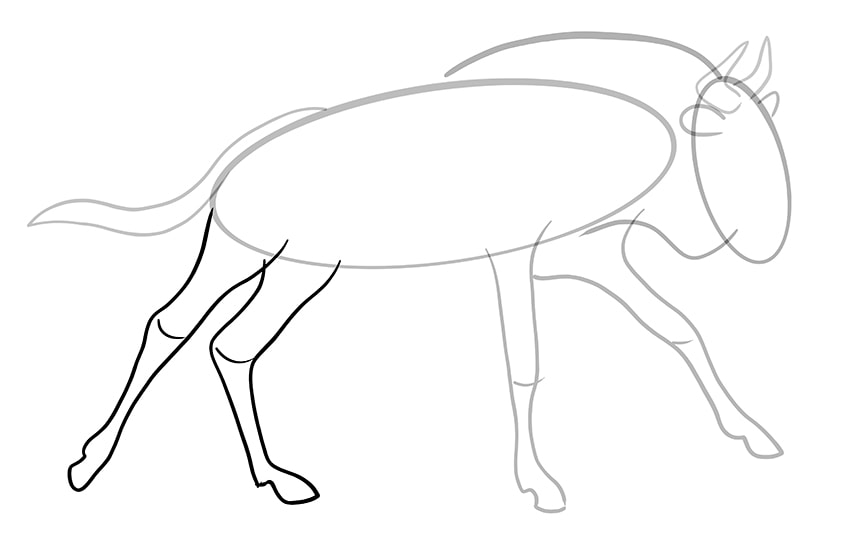 wildebeest drawing 8