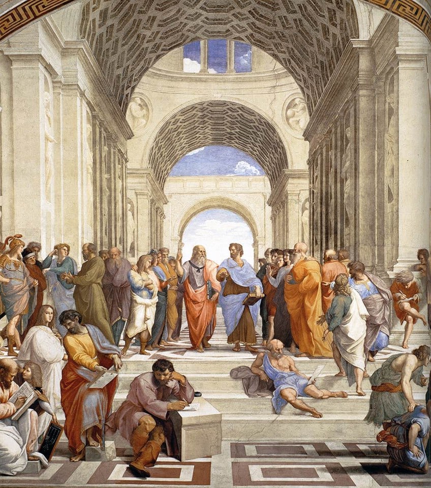 Close-Up of The School of Athens Painting