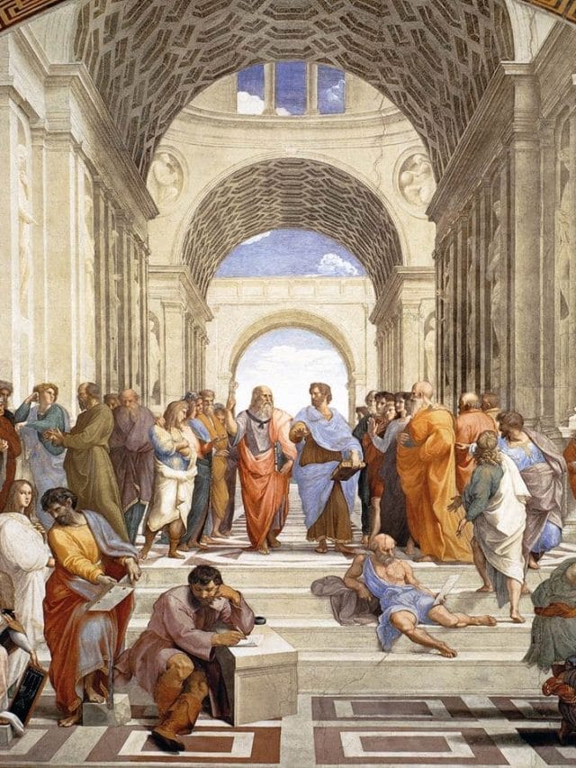 School Of Athens Painting Everything You Need To Know Artincontext Org   Cropped Close Up Of The School Of Athens Painting 