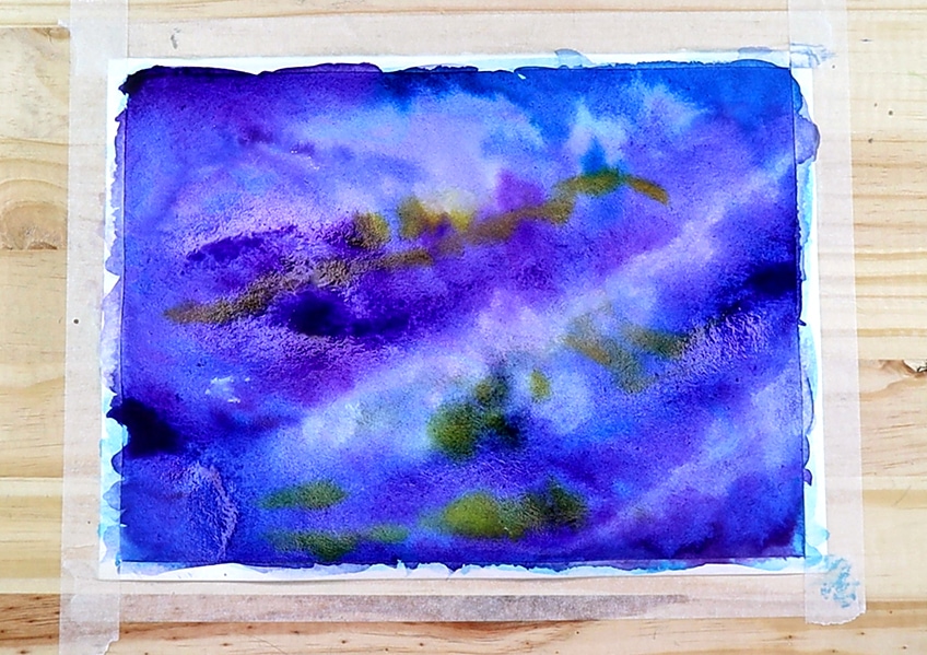 How to paint a watercolor galaxy - Gathered