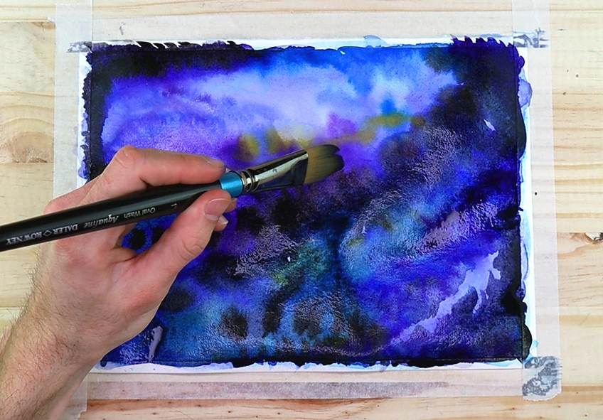 How to paint a watercolor galaxy - Gathered