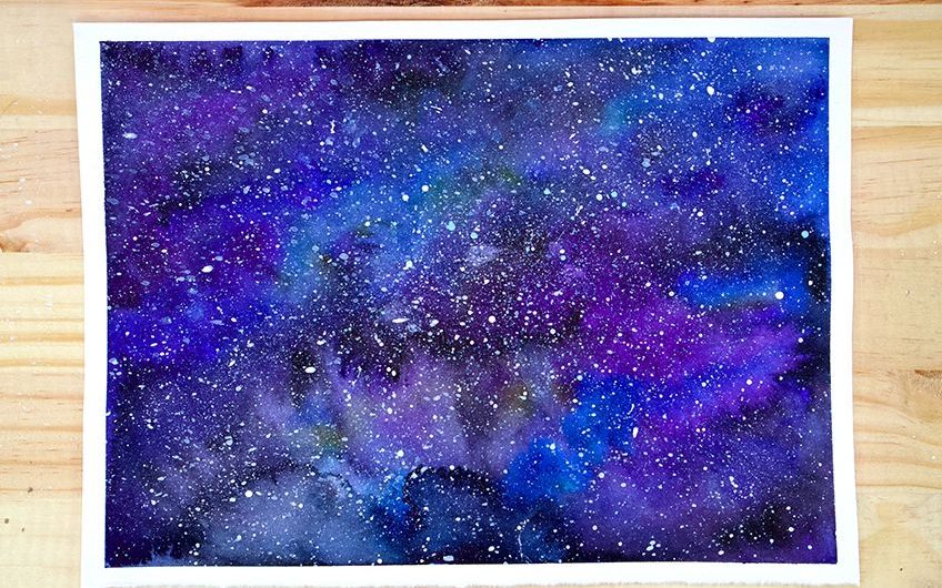 how to paint a watercolor galaxy