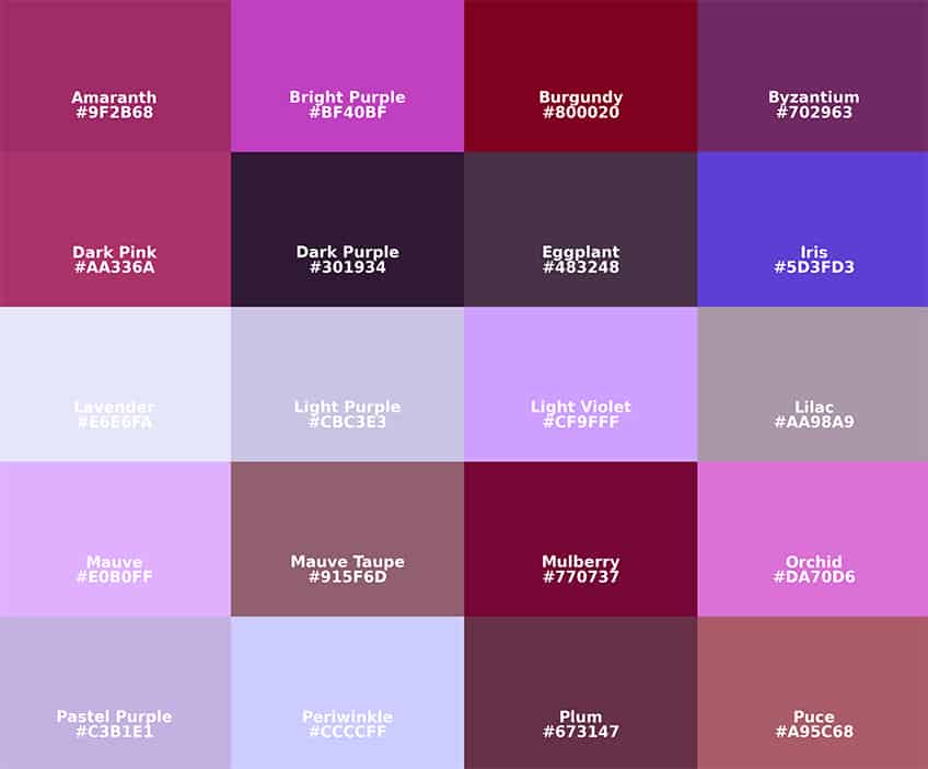 What Is Dark Purple Called