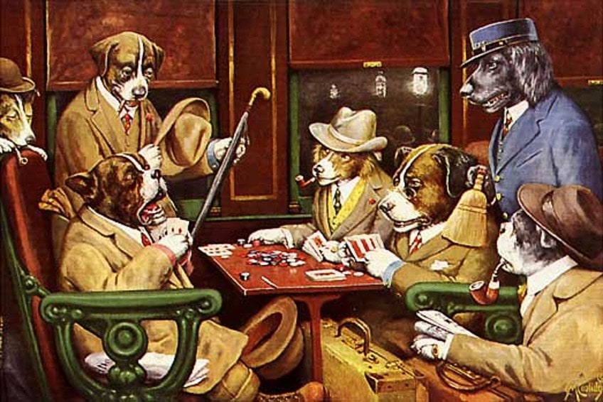 Dogs Playing Cards Paintings