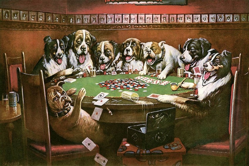 Dogs Playing Poker Painting Series