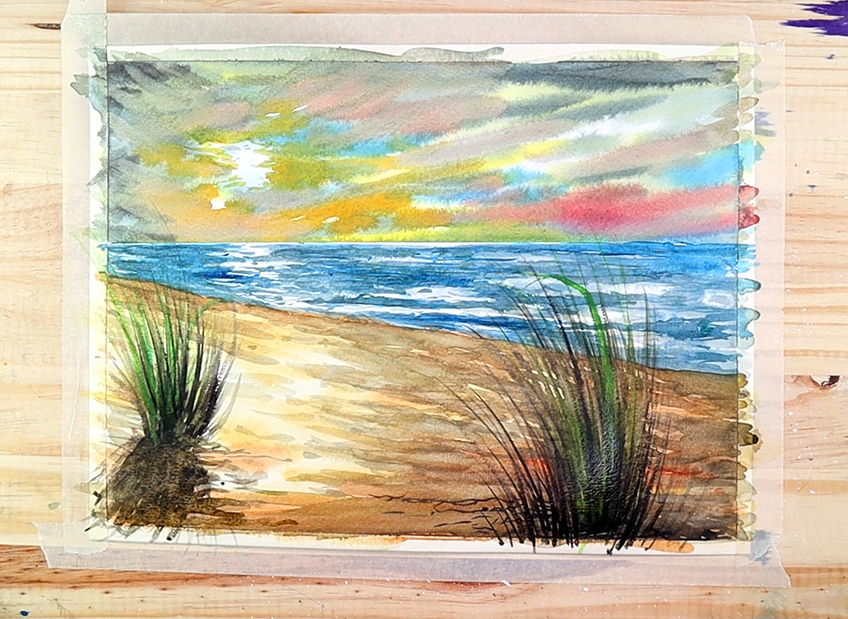 beach watercolor painting 22