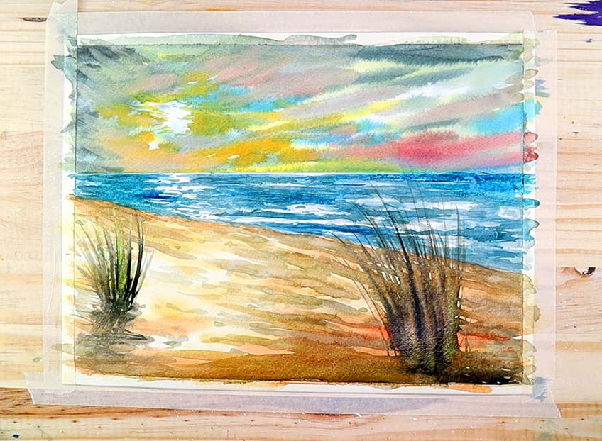 fun beach watercolor painting 20
