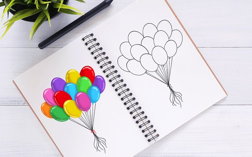 how to draw a balloon