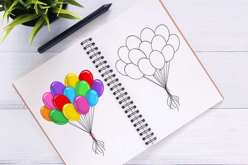 how to draw a balloon