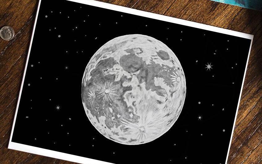 how to draw a moon