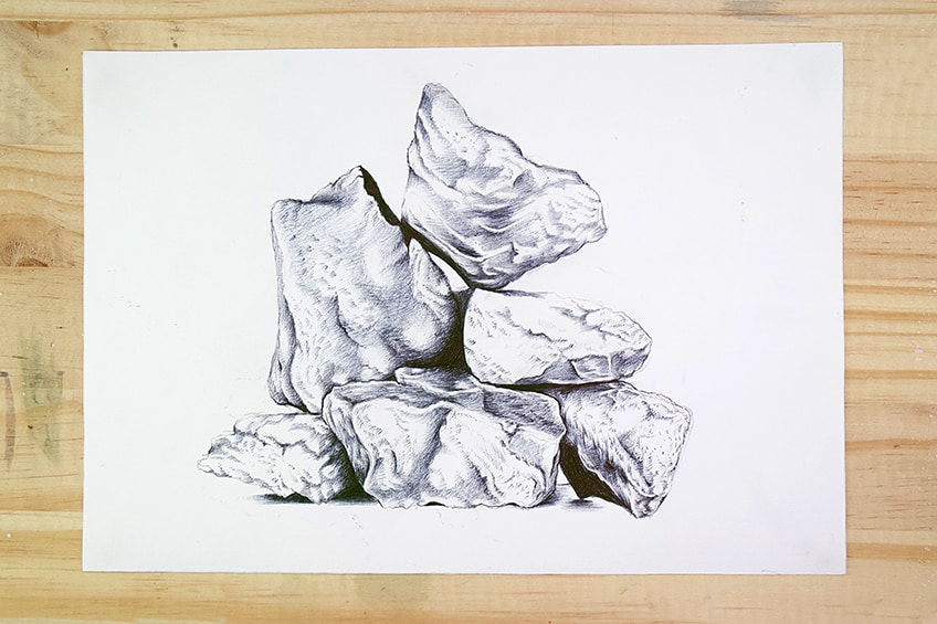 how to draw rocks