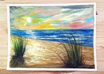 how to paint a watercolor beach