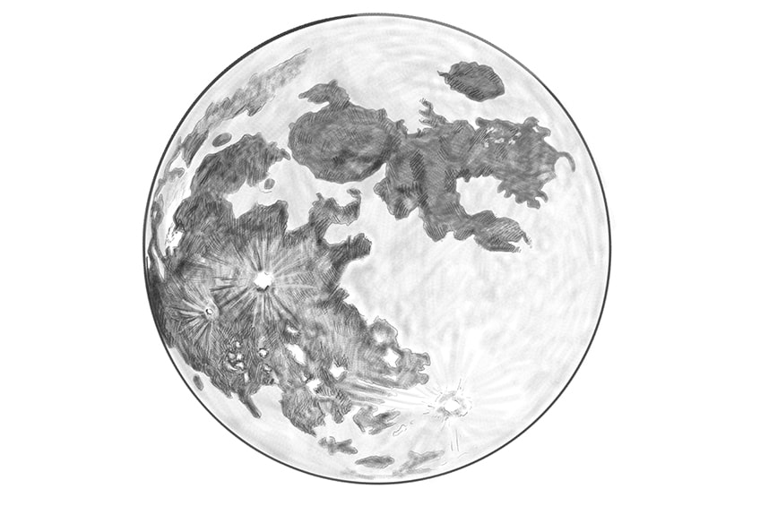 full moon drawing