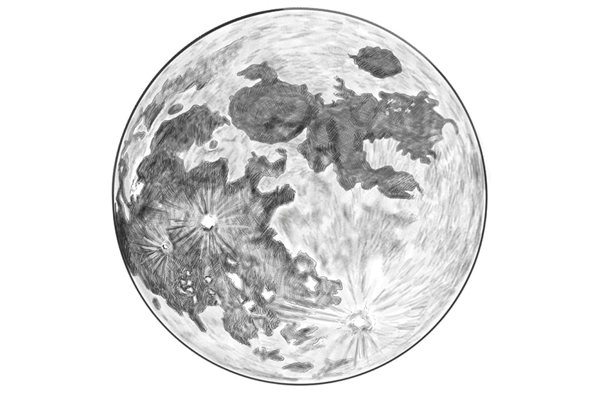 Moon Pencil Drawing