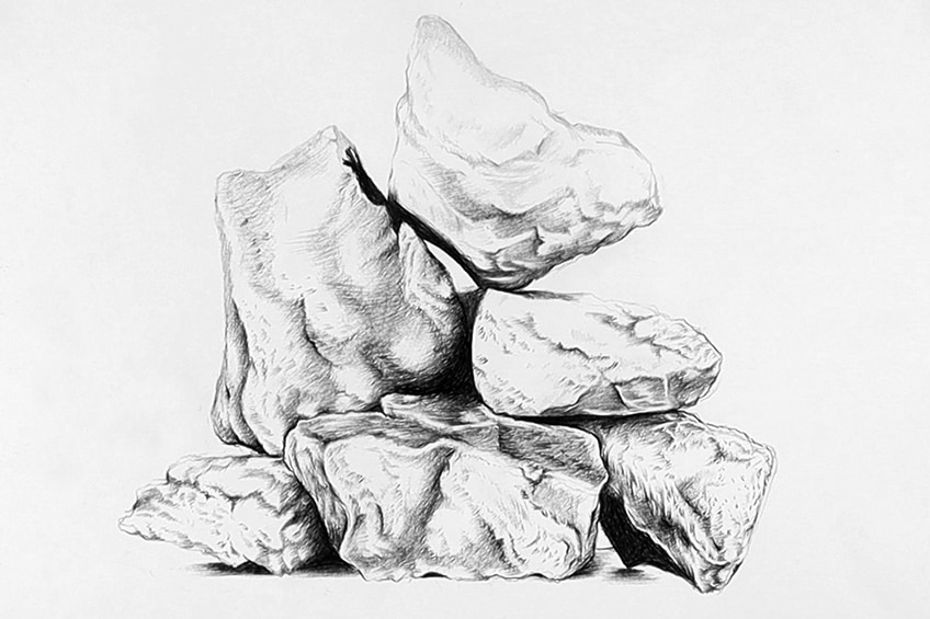 drawing of a rock