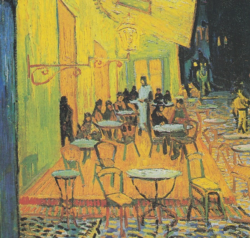 Terrace at Night Painting Close Up
